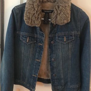 Abercrombie jean jacket fur lined.